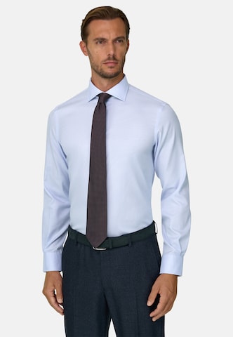 Coupe regular Chemise Boggi Milano en bleu : devant