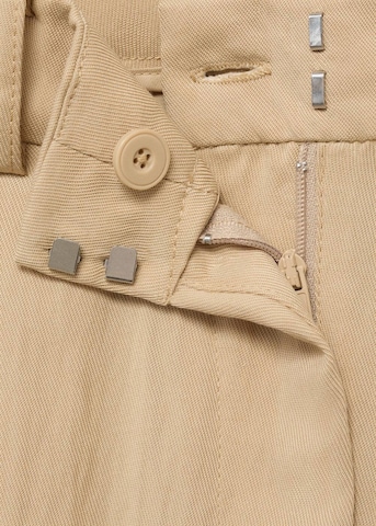 MANGO Wide leg Pleat-Front Pants 'Deia' in Beige