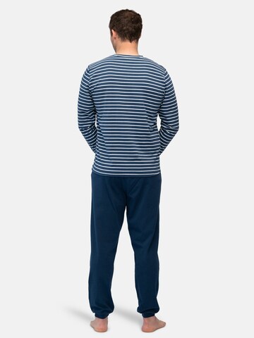 greenjama Long Pajamas 'Ringel' in Blue