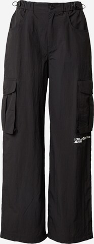 Loosefit Pantalon cargo KARL LAGERFELD JEANS en noir : devant