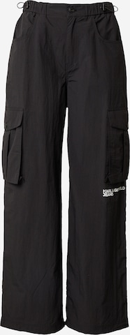 KARL LAGERFELD JEANS - Loosefit Pantalón cargo en negro: frente