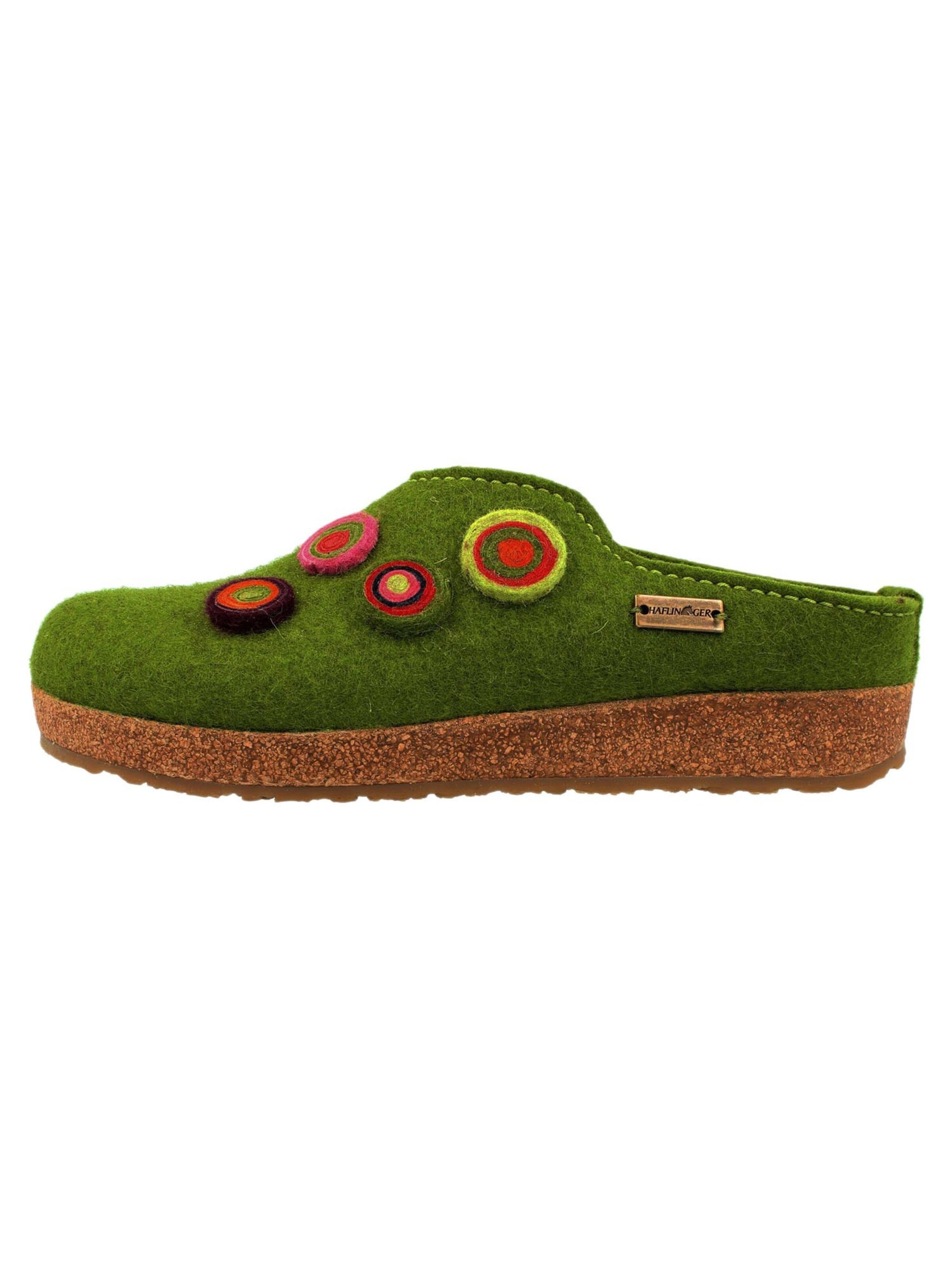 HAFLINGER Clogs 'Grizzly Kanon'‌‌‌‌‌ in Grün: Vorderseite