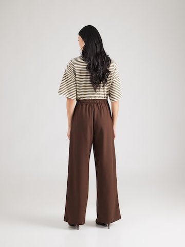 PIECES Wide leg Pants 'PCBosella' in Brown