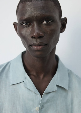 MANGO MAN Regular Fit Hemd 'Ants' in Blau