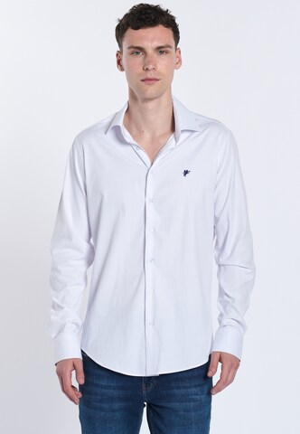 Coupe regular Chemise 'Tokio' DENIM CULTURE en blanc : devant