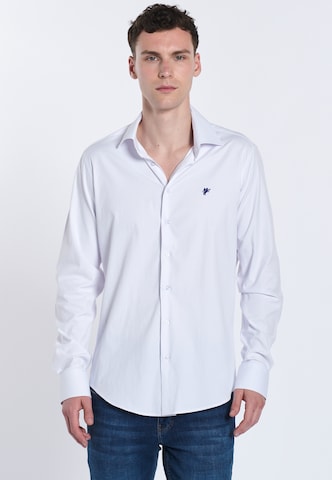 balta DENIM CULTURE Standartinis modelis Marškiniai 'Tokio': priekis