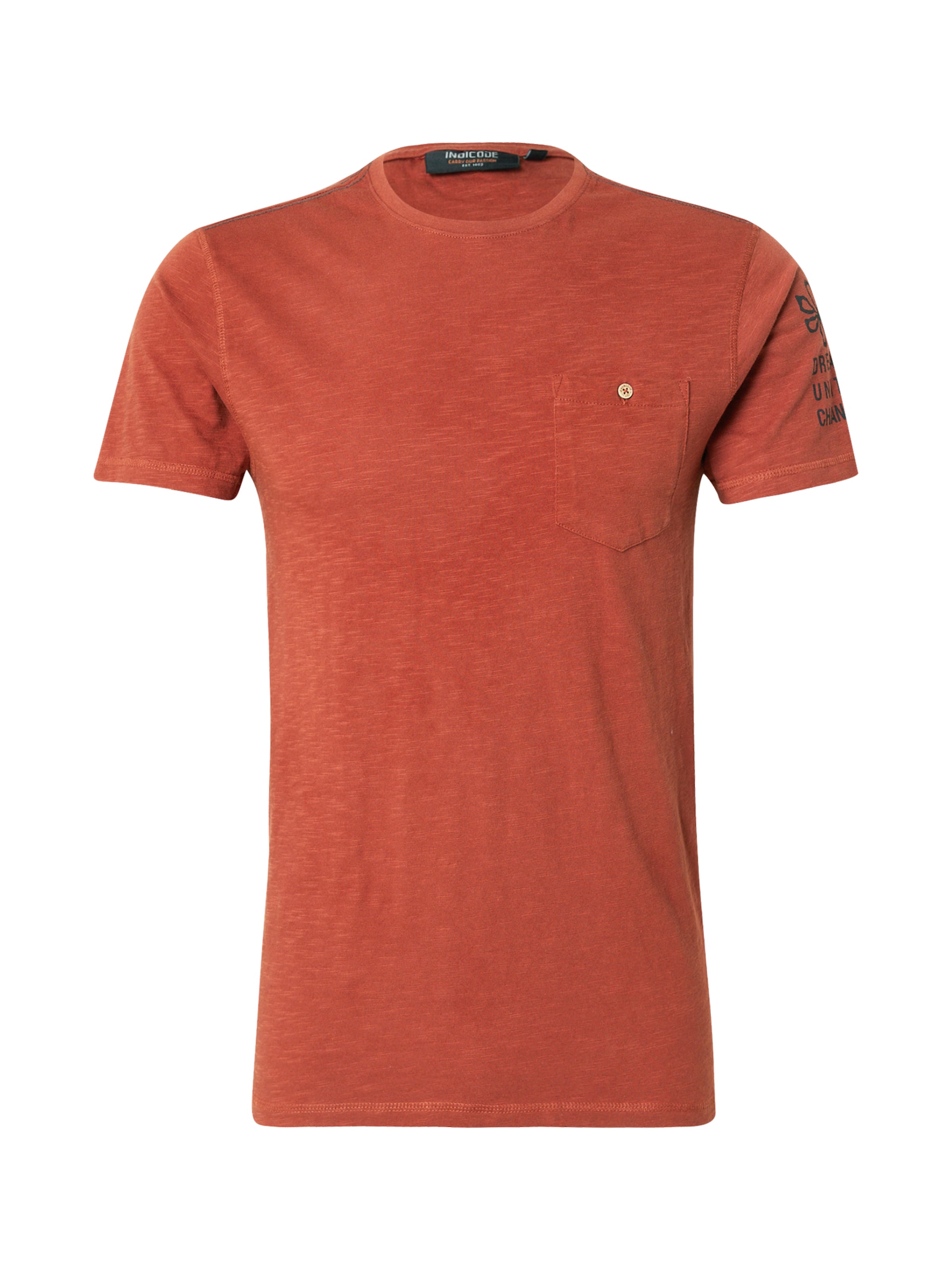 INDICODE JEANS Тениска &#x27;Hjalte&#x27; в червено: отпред