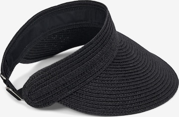 styleBREAKER Cap 'Papierstroh Visor Cap Einfarbig' in Black: front