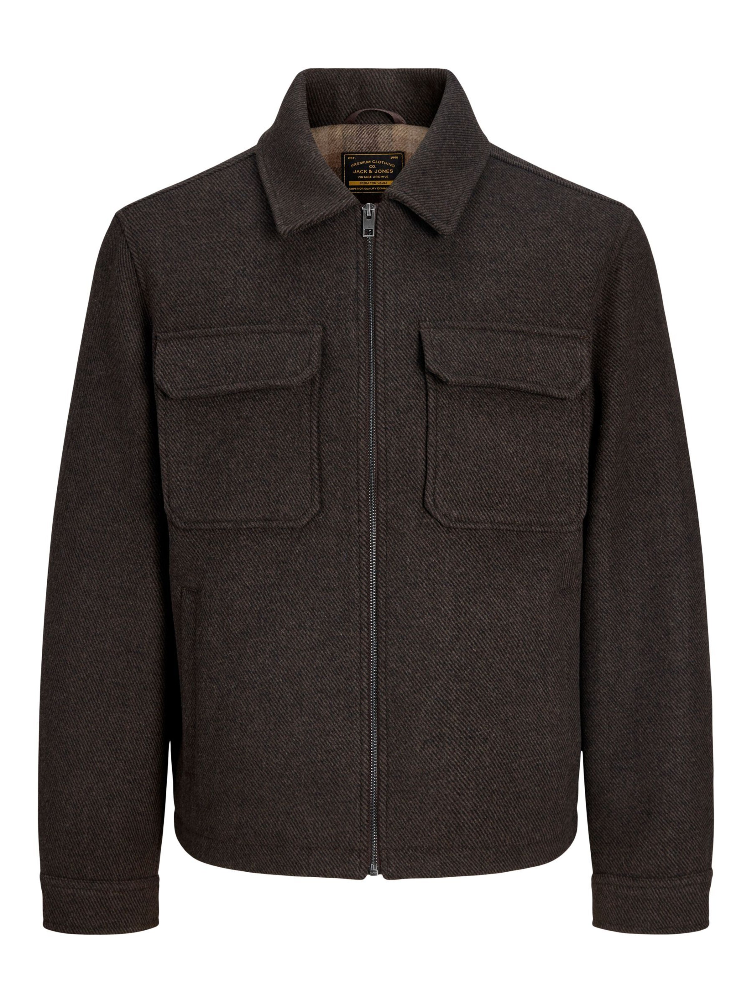 Jack & Jones Plus Tussenjas 'JPRBLUWakefield' in Bruin: voorkant