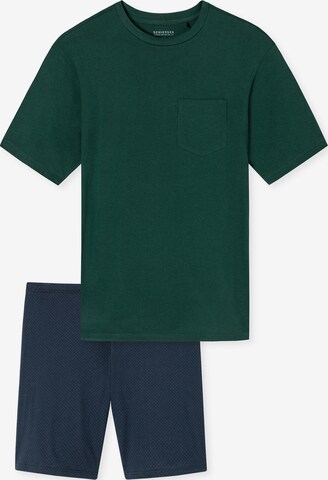 SCHIESSER Short Pajamas 'Essentials Nightwear' in Green: front