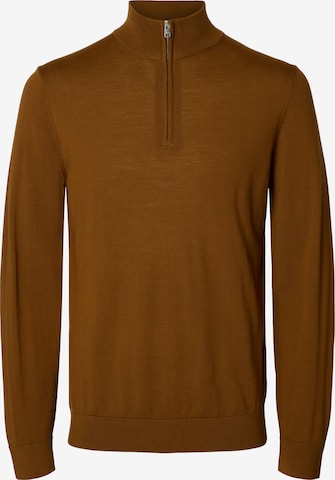 SELECTED Sweater 'SLHTRAY' in Brown: front