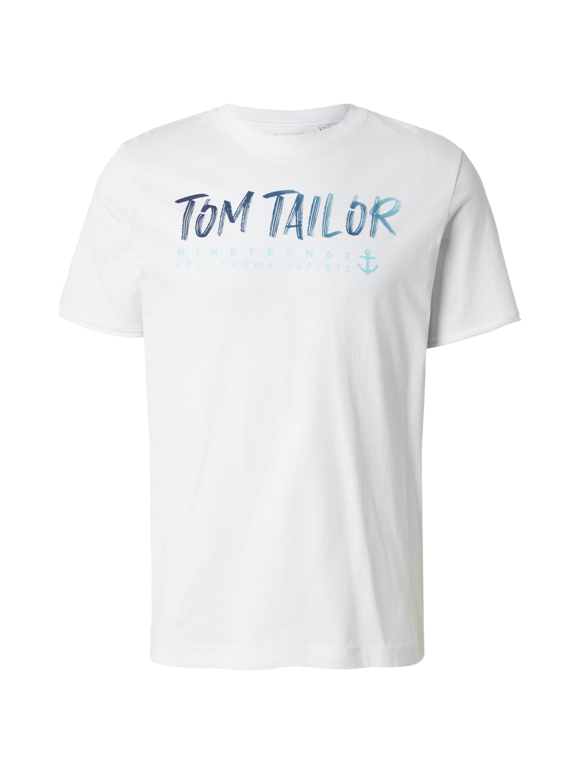 T-Shirt TOM TAILOR en blanc : devant