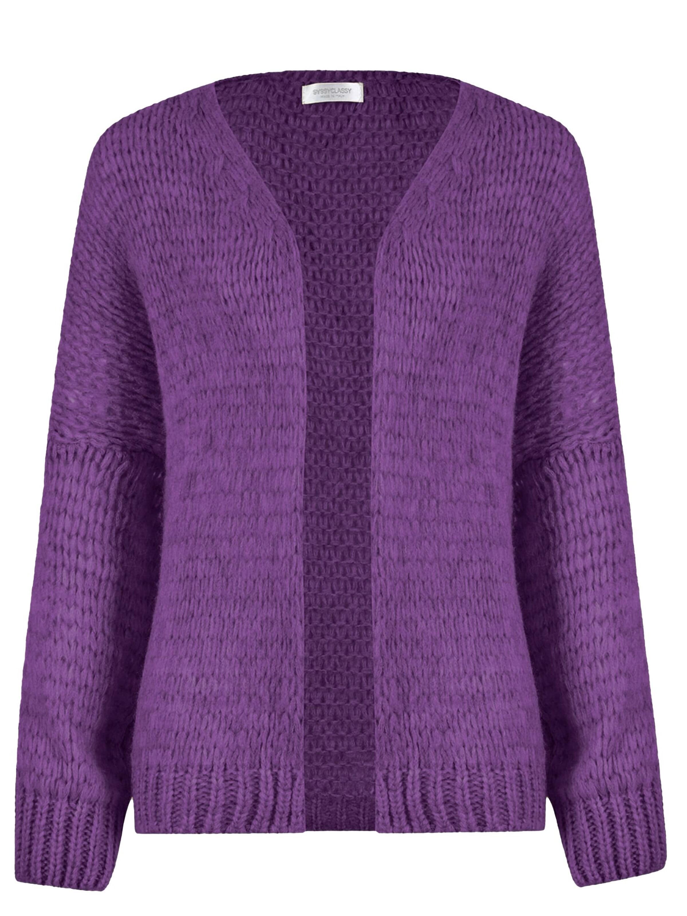 SASSYCLASSY Oversizestrickjacke‌ in Lila: Vorderseite