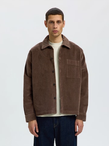 Veste mi-saison 'SLMotto Kris' SELECTED en marron : devant