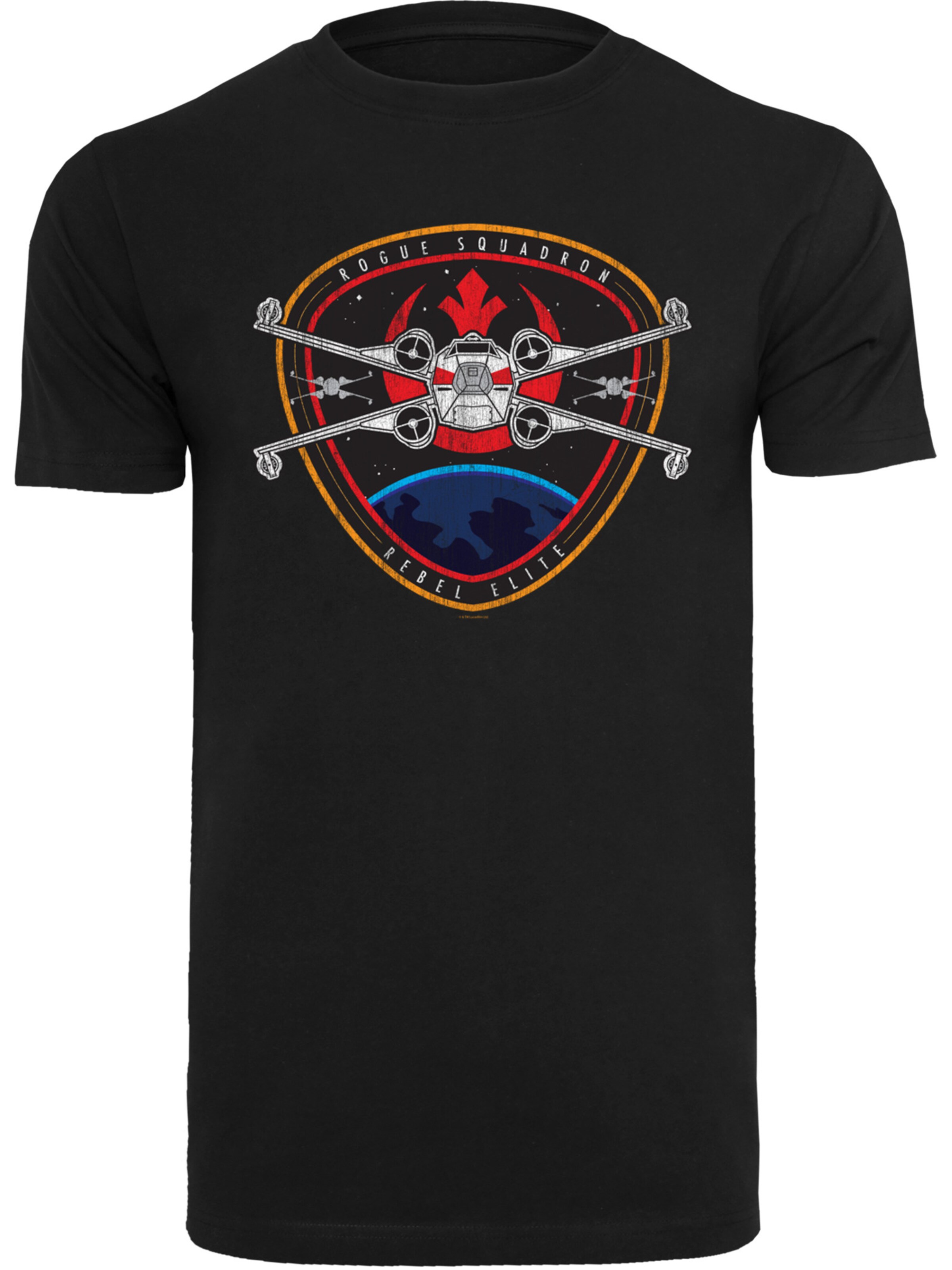 F4NT4STIC Shirt 'Star Wars Rebel Elite Badge' in Black: front