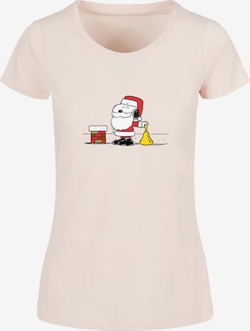 Merchcode Shirt 'Peanuts Snoopy Santa' in Pink: predná strana