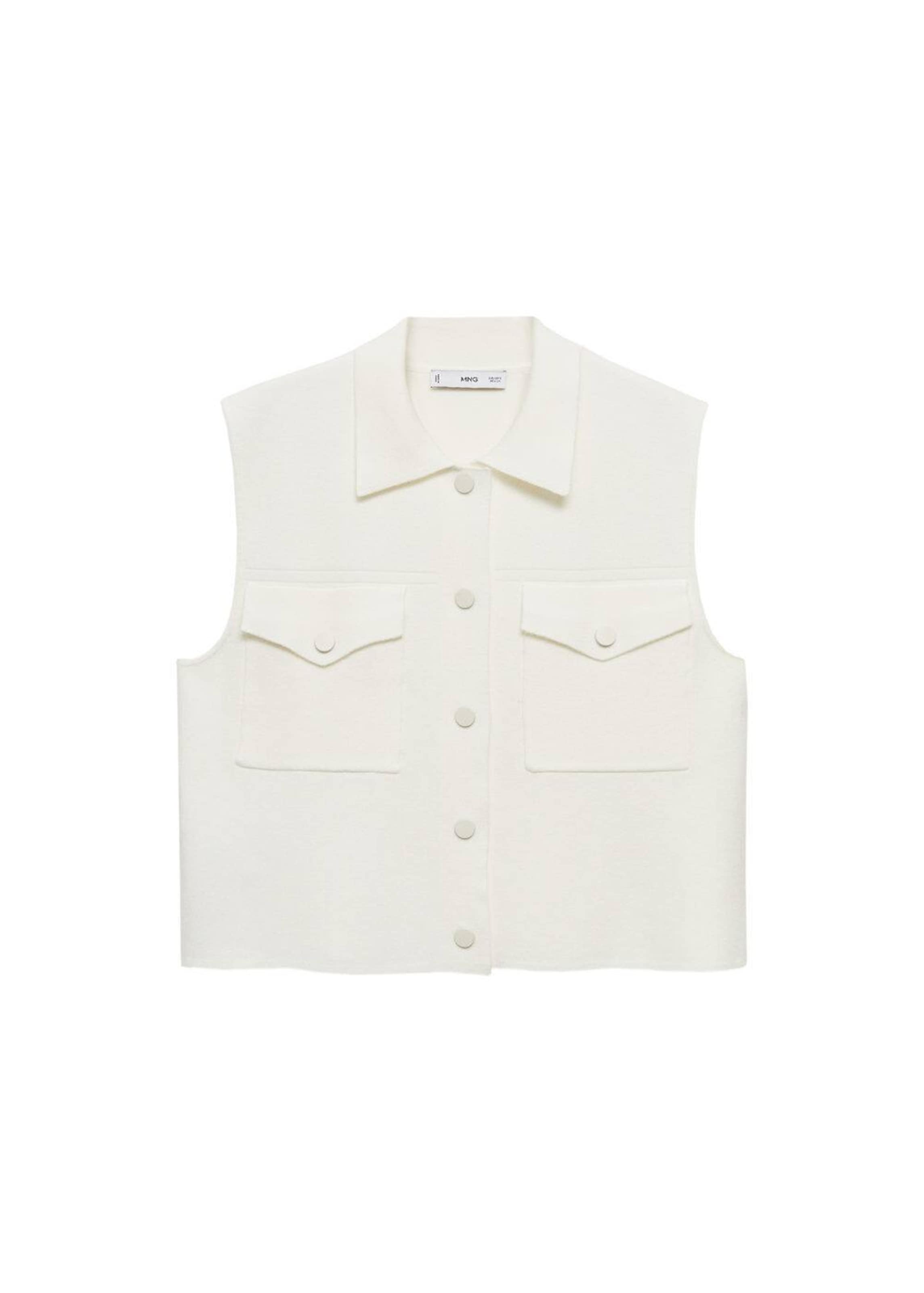 MANGO Strikvest 'Rider' i beige: forside