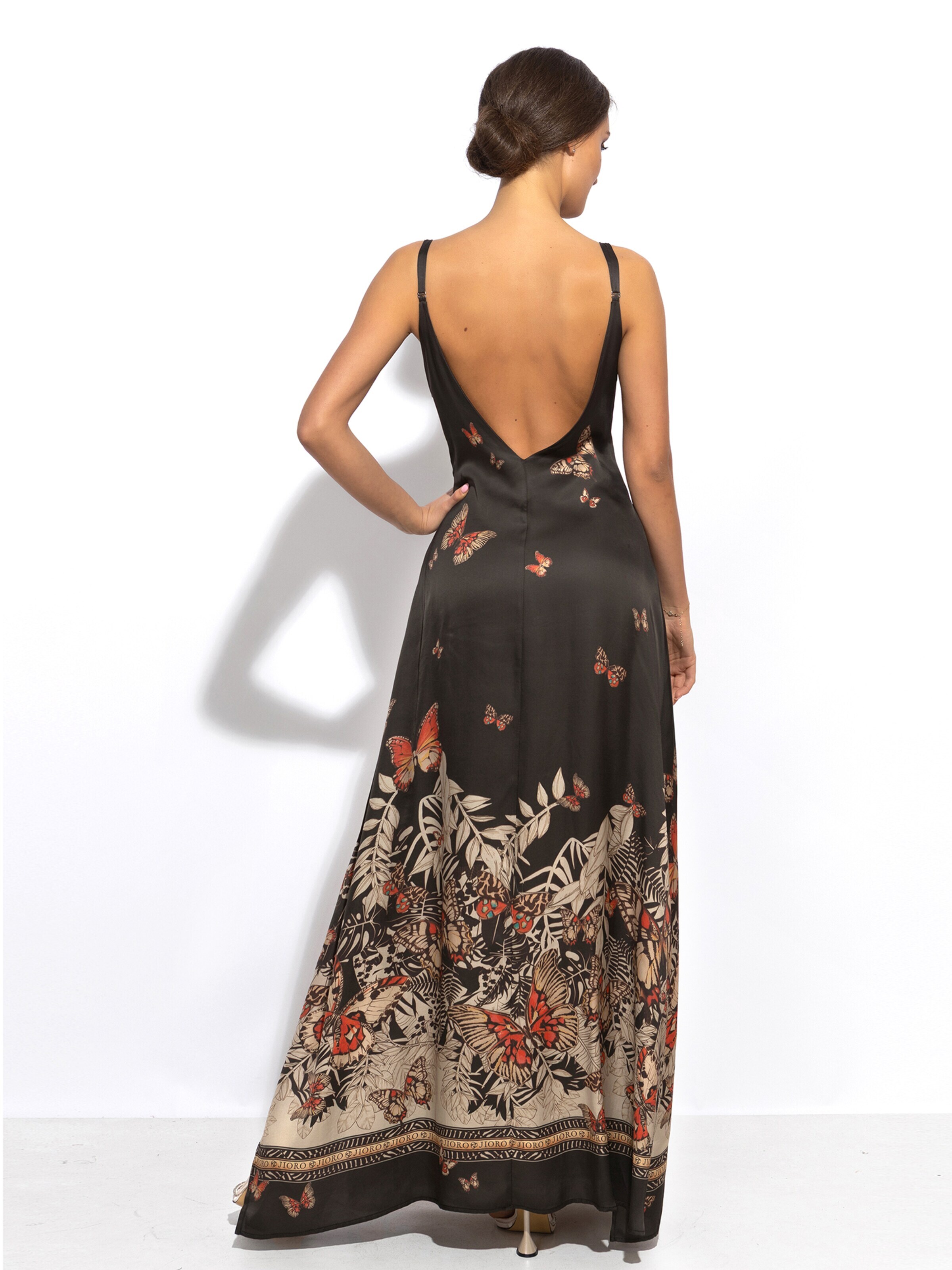 JIORO Dress 'MIDNIGHT BUTTERFLIES' in Black
