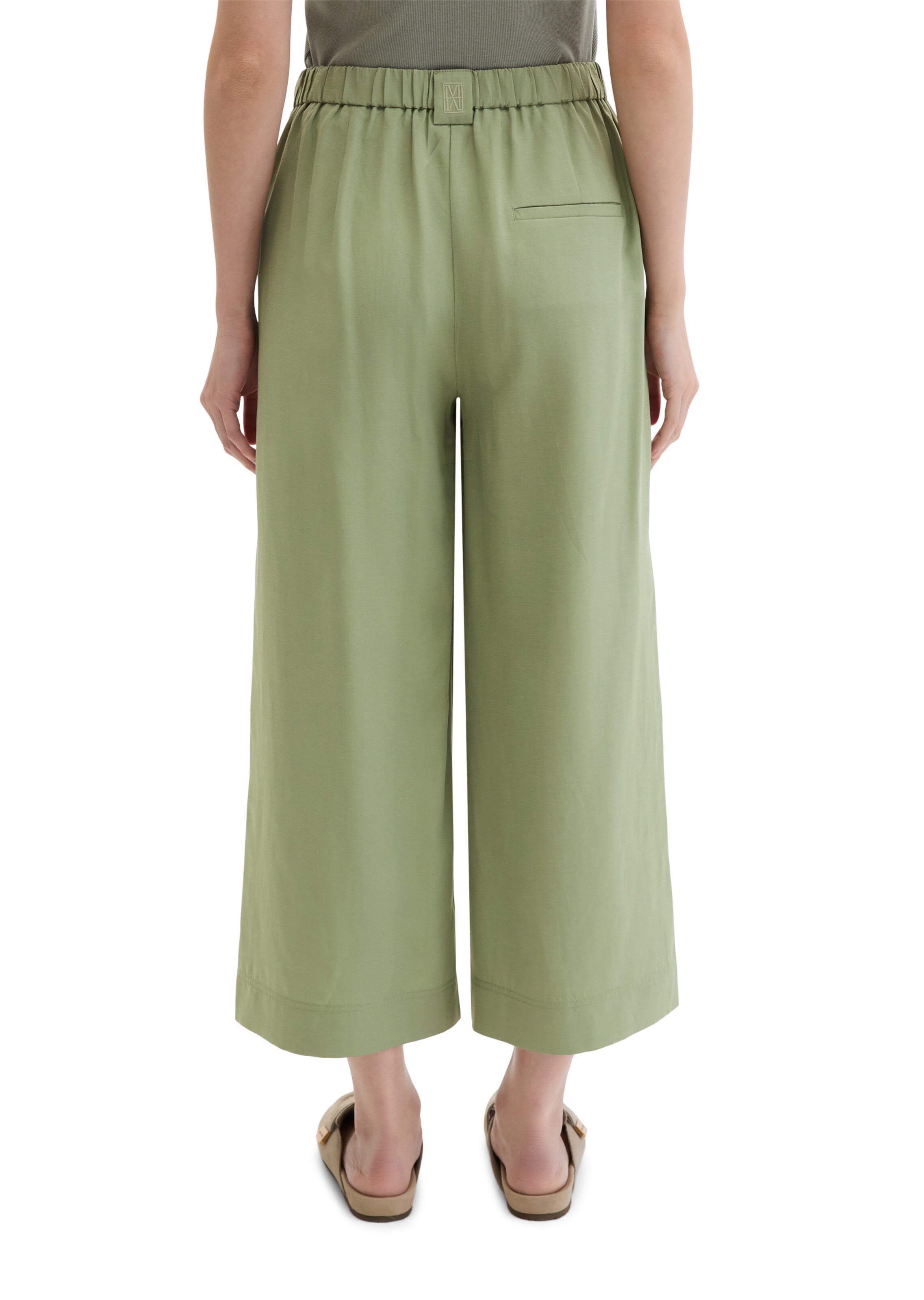 Marc O'Polo Wide leg Broek 'Margo' in Groen