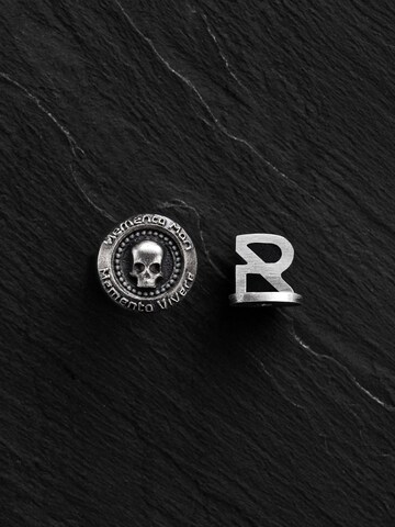 REYTEL Earring 'MEMENTO MORI. VIVERE MEMENTO' in Silver: front