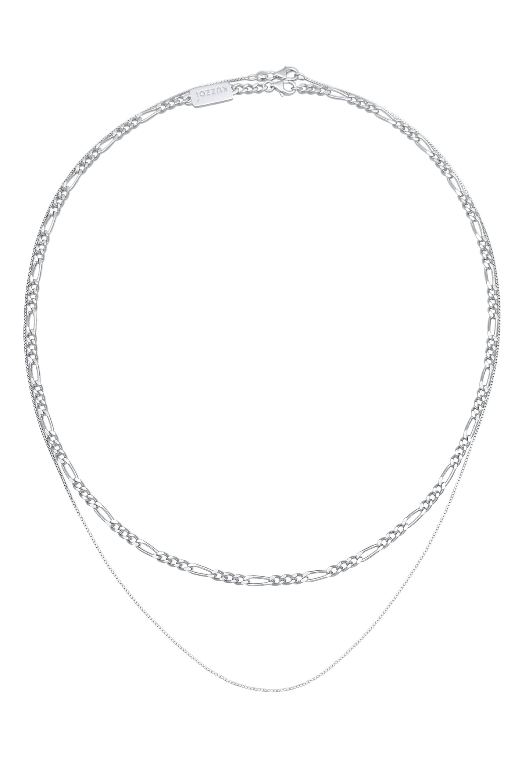 KUZZOI Halskette 'Layer' in Silber: Vorderseite