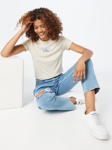 Tommy Jeans Tričko – béžová