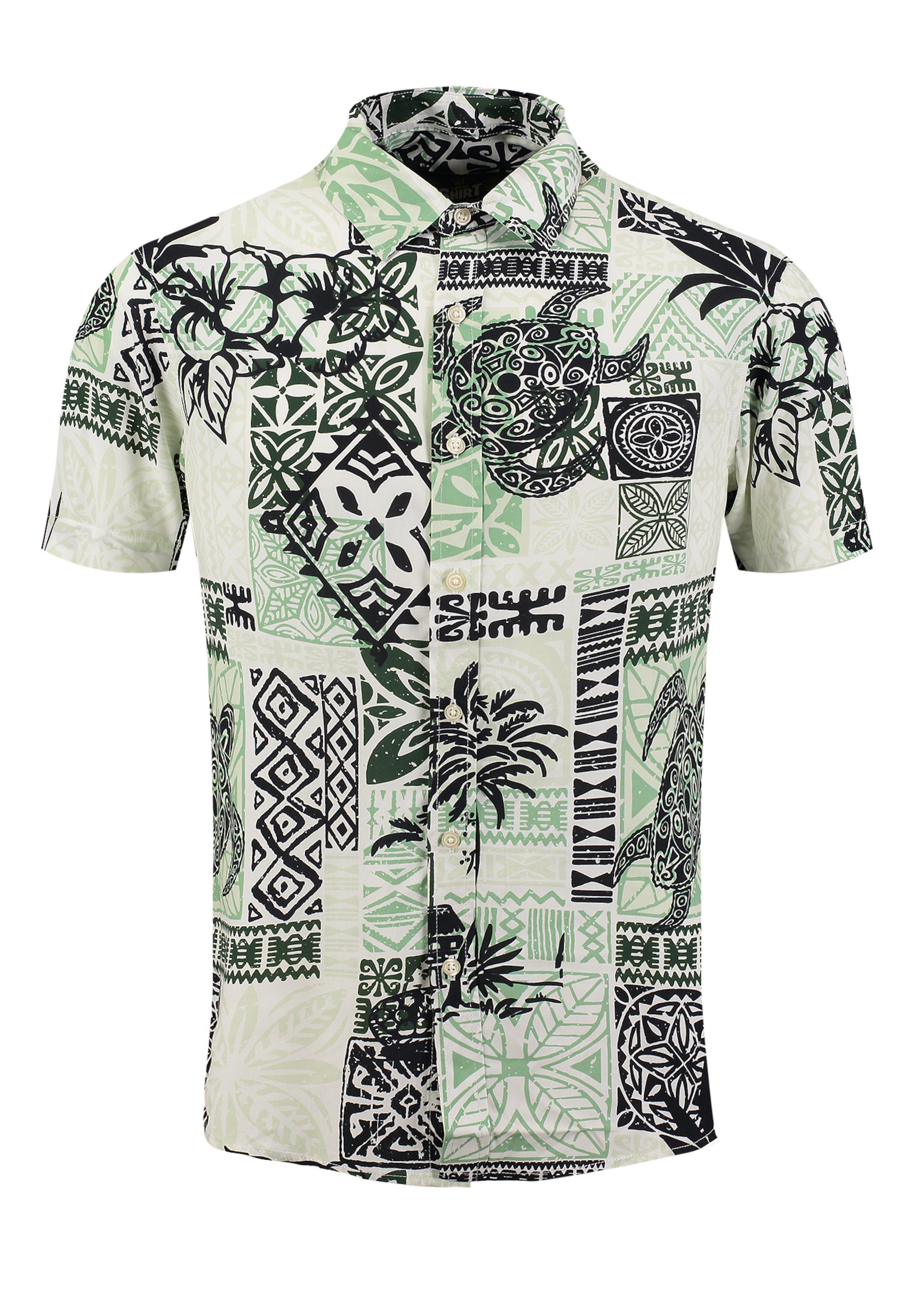 Key Largo Button Up Shirt 'Tahiti' in XXXL in Cream / Apple / Black, Item view
