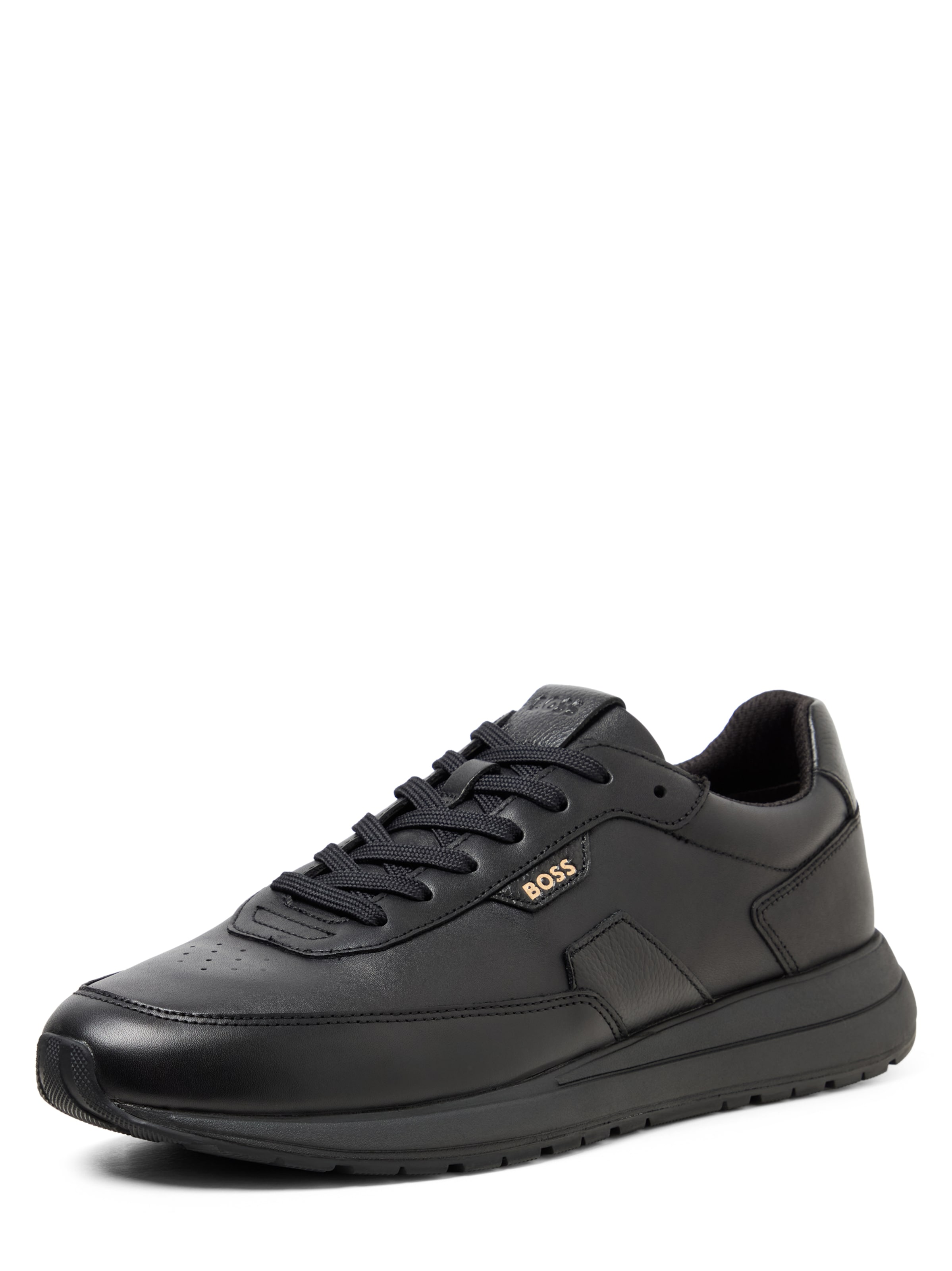 BOSS Platform trainers in Black: front