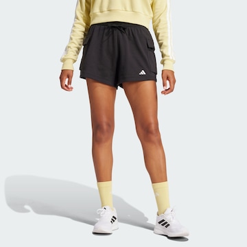 ADIDAS SPORTSWEAR Loose fit Sports trousers 'Essentials' in Black: front