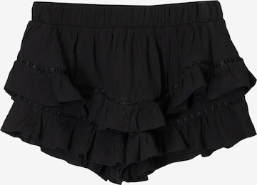 BershkaSuknja - crna boja: prednji dio