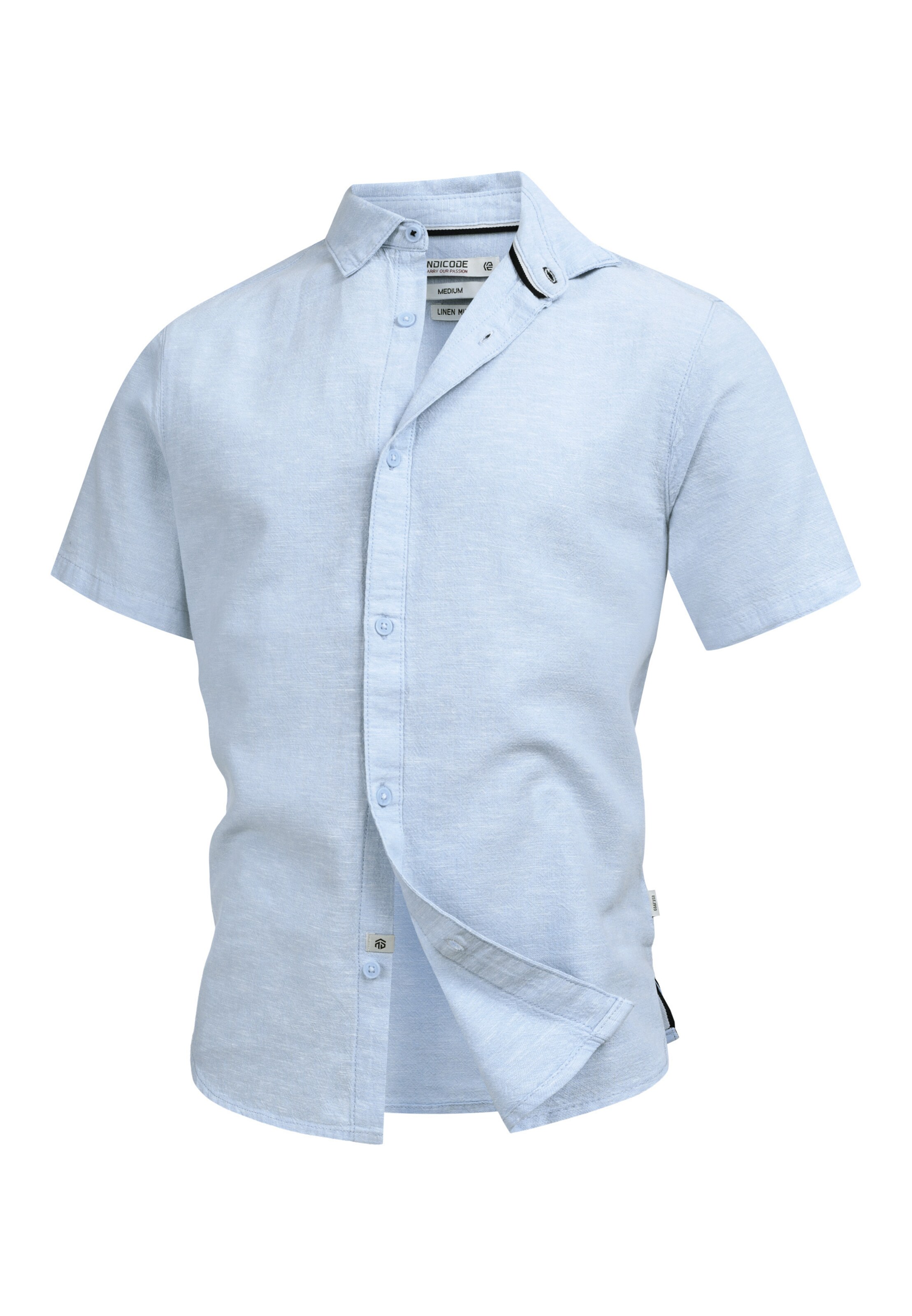 INDICODE JEANS Regular Fit Hemd 'Lino' in Blau