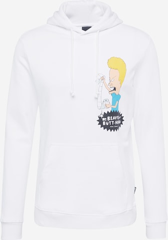 Only & Sons Sweatshirt 'Beavis and Butthead' in White: front