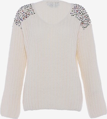 Pull-over faina en blanc : devant