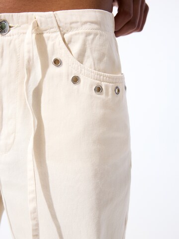 Wide Leg Jean Pull&Bear en blanc
