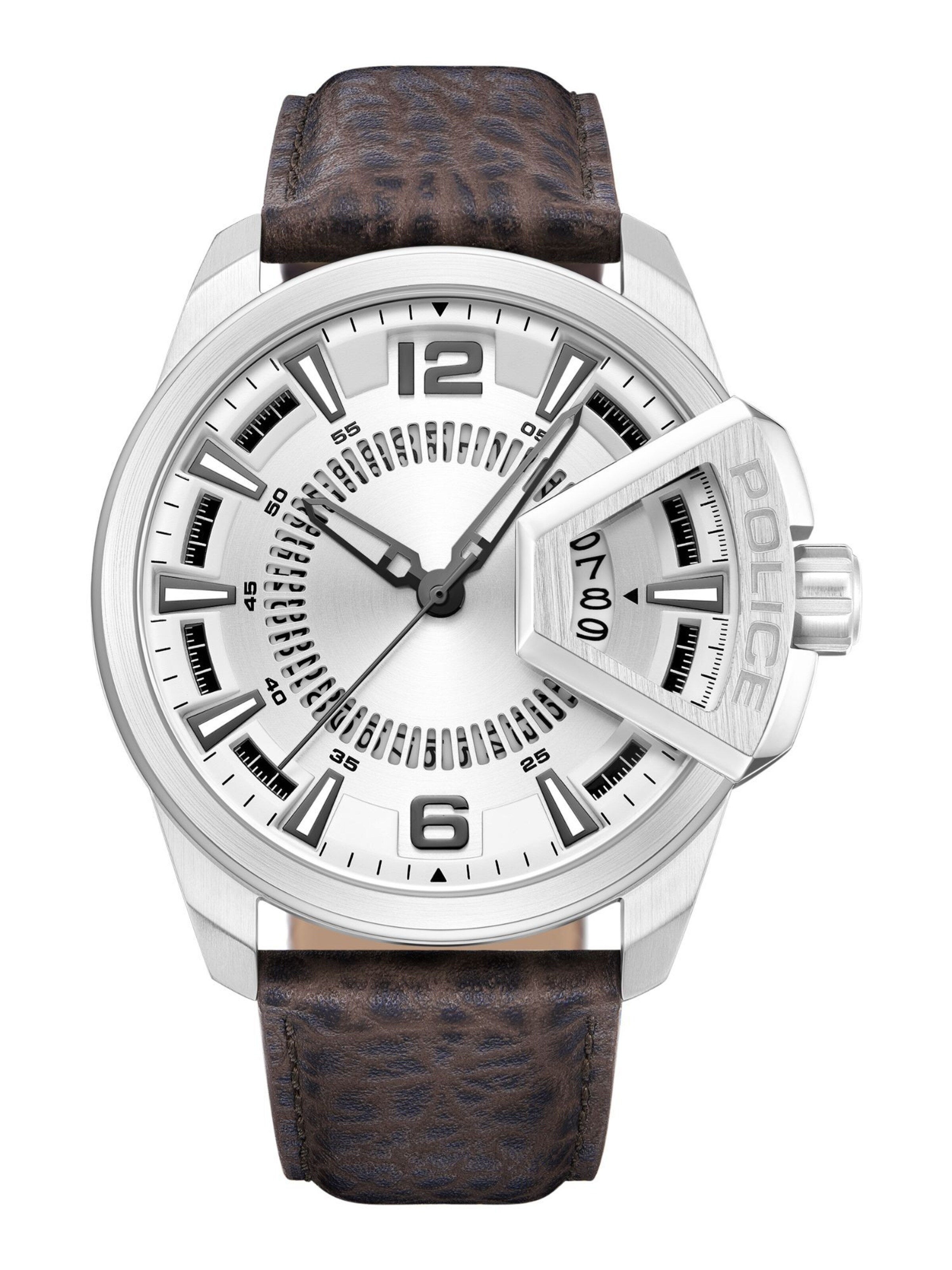 POLICE Analog watch 'Underlined' in Brown / Silver, Item view