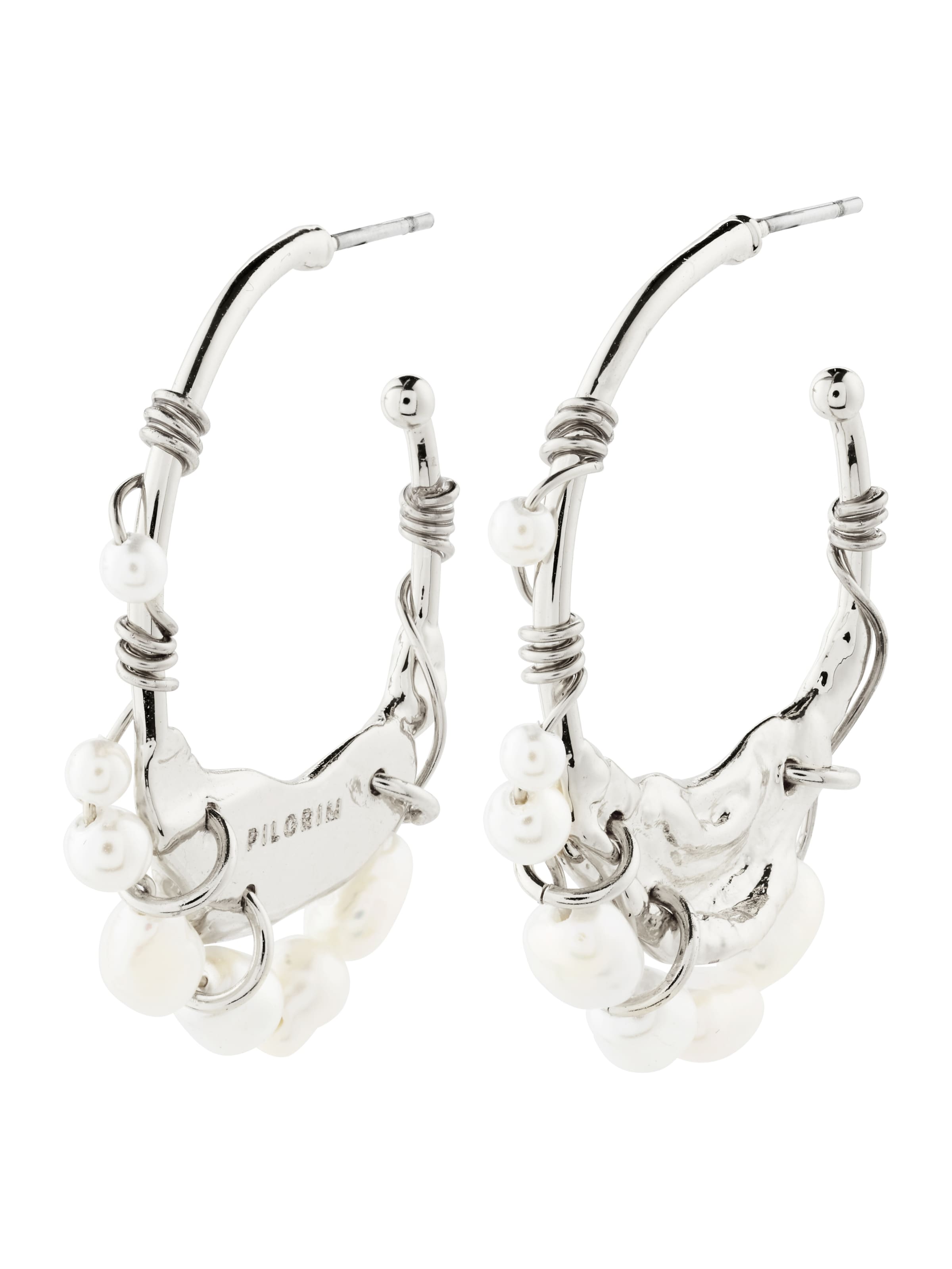 Pilgrim Náušnice 'Focus' - Strieborná: predná strana