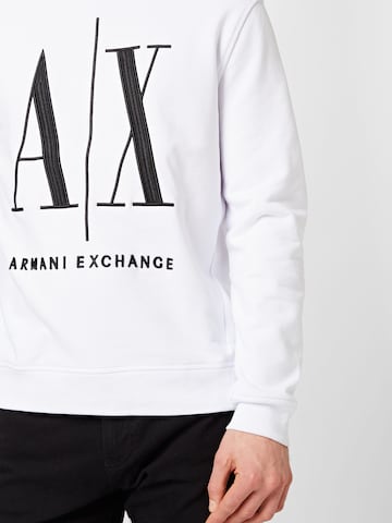 ARMANI EXCHANGE Klasický střih Mikina – bílá