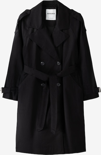 Bershka Manteau mi-saison en noir, Vue avec produit