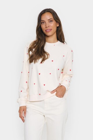 SAINT TROPEZ Sweatshirt 'Dagna' in White: front