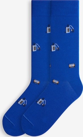 Von Jungfeld Socken 'RETRO ICONS' in Blau: Vorderseite