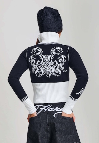 Geacă tricotată de la Ed Hardy pe negru: spate