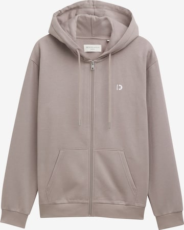 TOM TAILOR DENIM - Sudadera con cremallera en marrón: frente