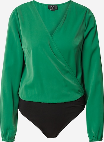 AX Paris Shirt Bodysuit in Green: front