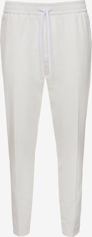 BOSS Pleated Pants 'Flex' in White: front
