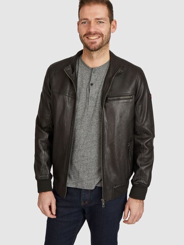 bugatti Lederjacke 'BULeonardo' in Schwarz: Vorderseite