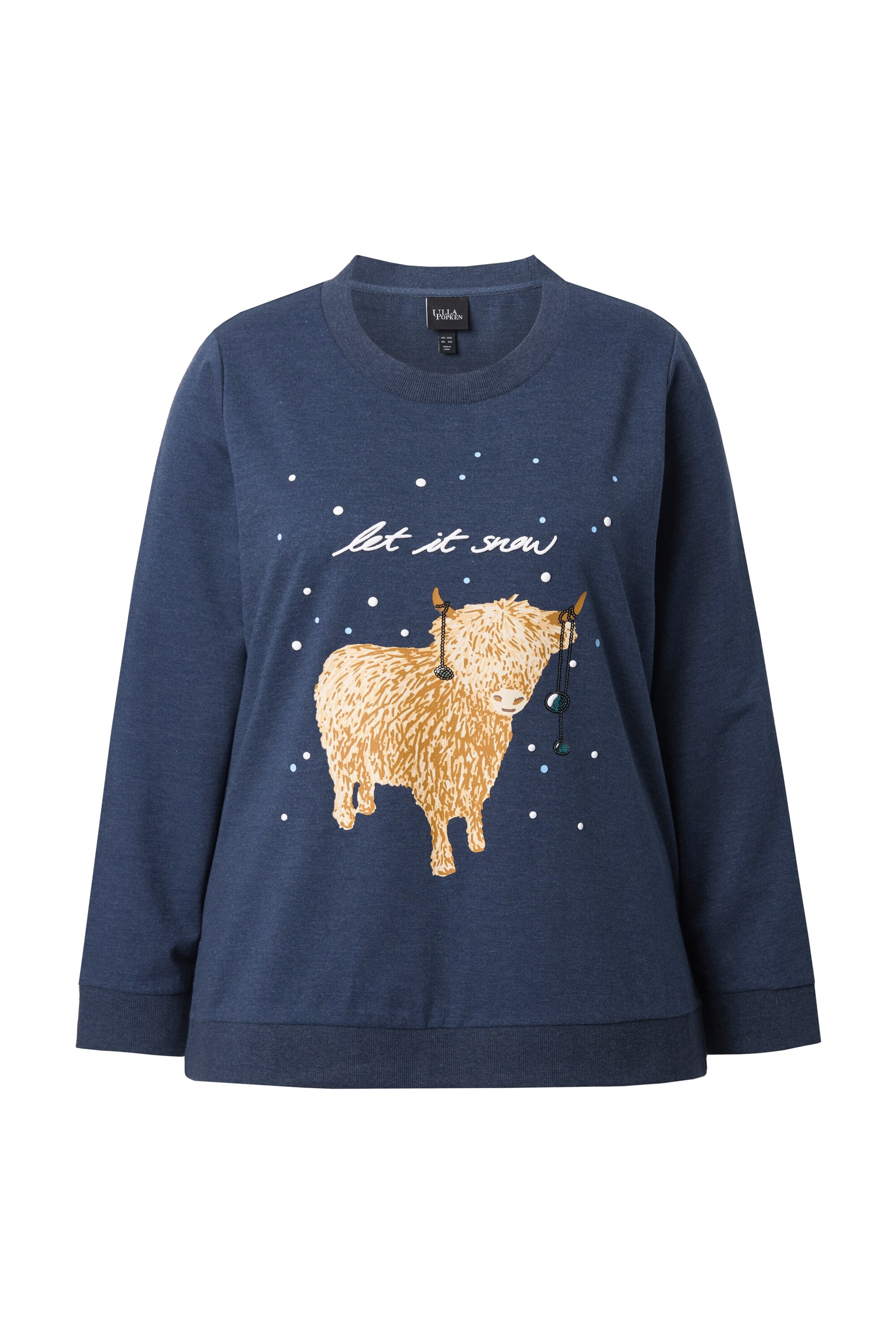 Ulla Popken Sweatshirt in Blauw: voorkant