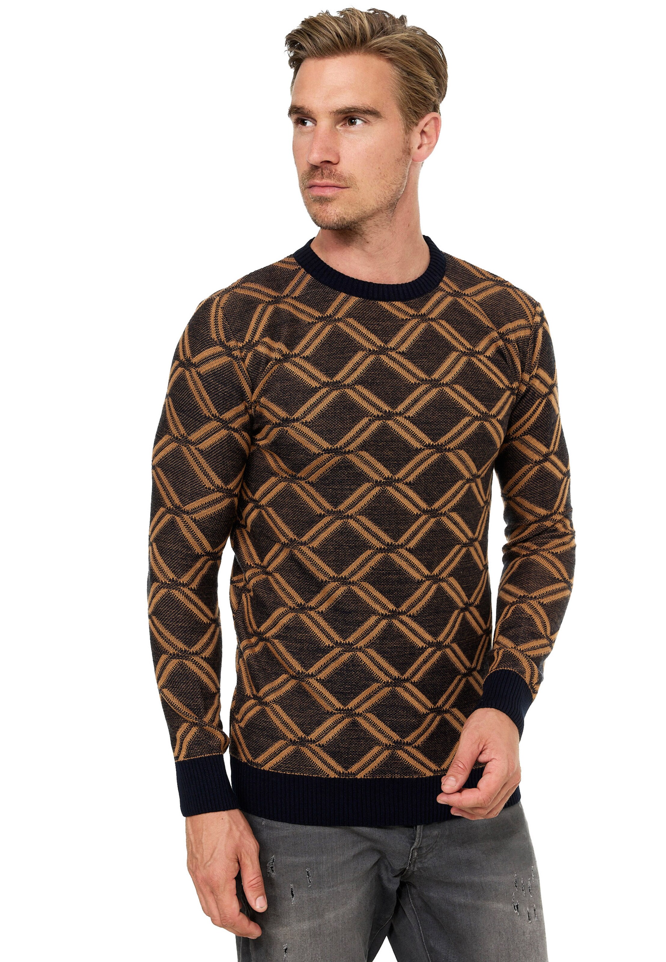 Rusty Neal Pullover in Braun: Vorderseite