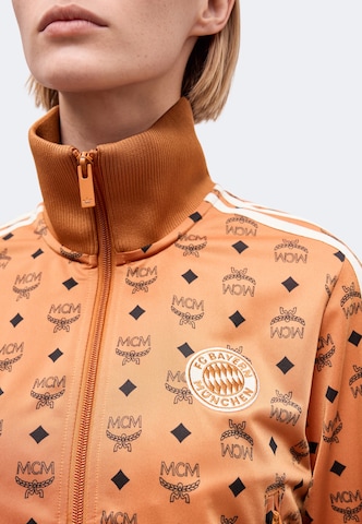 ADIDAS PERFORMANCE - Casaco de treino em moletão 'FCB' em bronze: frente