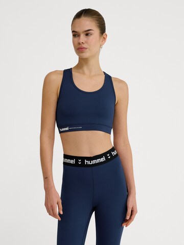 Hummel Bustier Sport-BH 'Pulse' in Blau: Vorderseite
