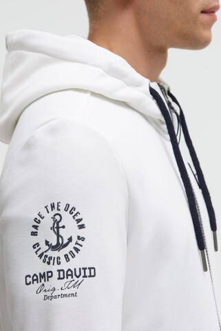 CAMP DAVID Zip-Up Hoodie in White